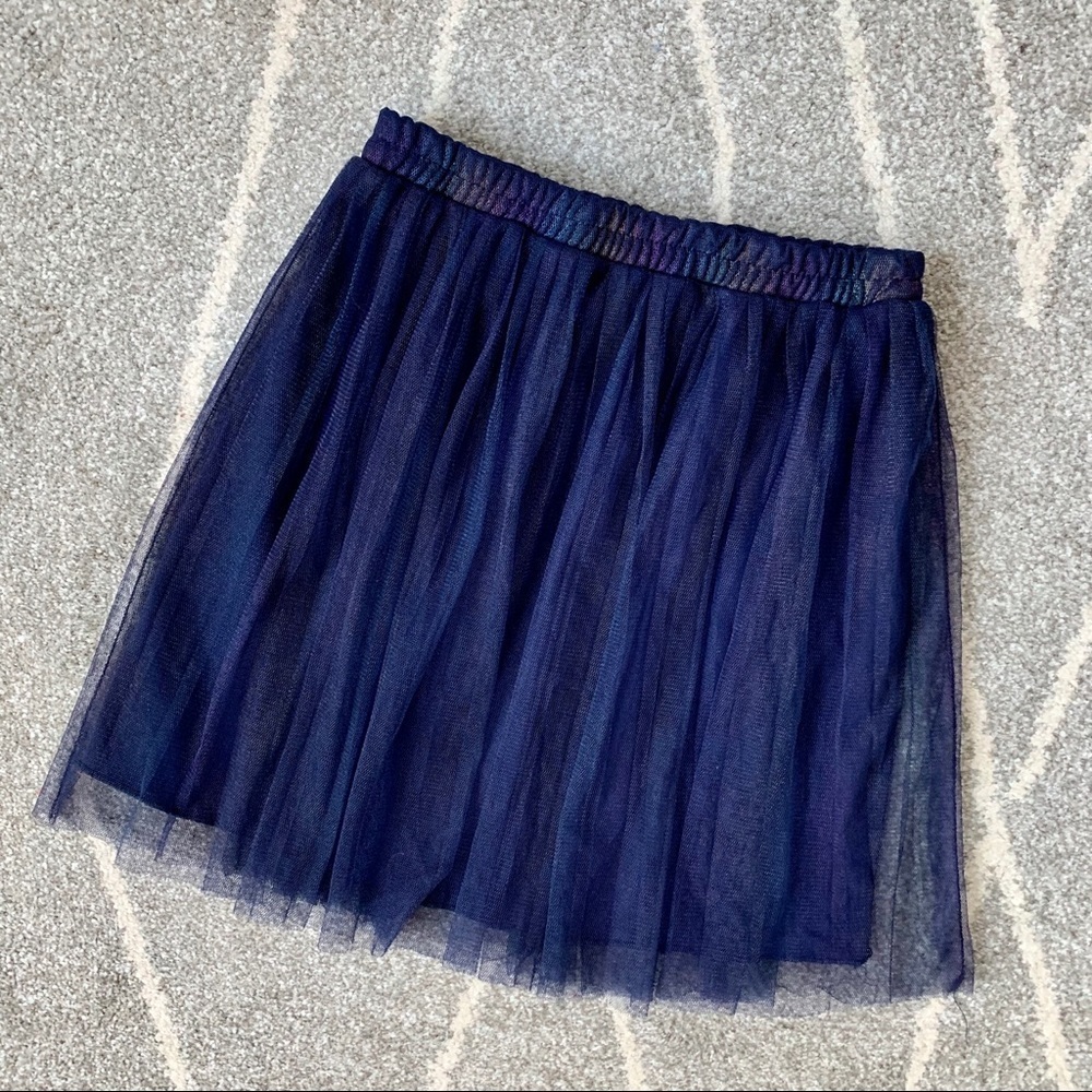 Speechless Navy Rainbow Tulle Skirt Girls M